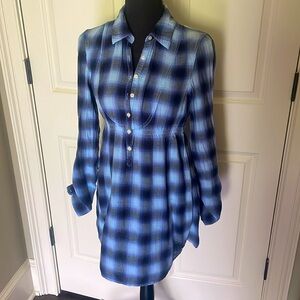 PINK Victoria’s Secret Plaid Button Up Babydoll Top Shirt Size S Small